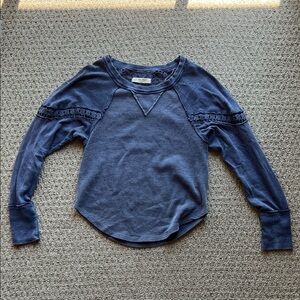 NWOT Free People/We The Free Blue/Purple Crochet Detail Top